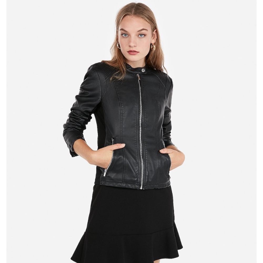 Express Double Peplum (minus The) Leather Jacket